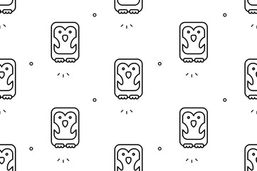 Poster - Seamless pattern with Penguins. Icon design. Template elements