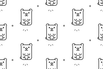 Poster - Seamless pattern with Bears. Icon design. Template elements