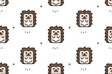 Poster - Seamless pattern with Hedgehogs. Icon design. Template elements