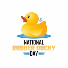 Vector Graphic Of National Rubber Ducky Day Good For National Rubber Ducky Day Celebration. Flat Design. Flyer Design.flat Illustration.