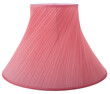 isolated close up shot of a light red classic cut corner deluxe bell shaped  tapered lampshade on a white background