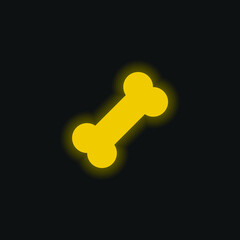 Sticker - Bone yellow glowing neon icon