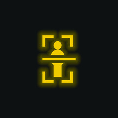 Sticker - Body Scan yellow glowing neon icon