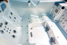 SPA Pools Jacuzzi. Bathroom With Hydromassage And Jacuzzi