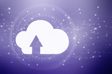 Poster - 2d illustration Cloud with uploading arrow 
