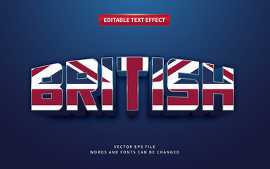 Wall Mural - Editable 3d British text effect