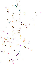 Round Multicolored Confetti Made Of Paper And Foil Isolated On A Black And White Background