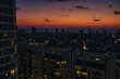Beautiful Cityscape with Sun Reflections on Buildings of Tel Aviv, Israel under amazing Skies.