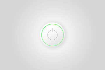 Poster - Abstract Minimalist Power Button Background Wallpaper with White Backdrop