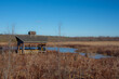 © Gilles Rivest - View over part of the Cherry river swamp and its old abandoned hutin Magog, Quebec, Canada