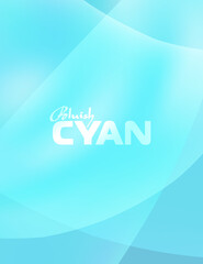 Poster - Bluish cyan background with translucent rounded shapes