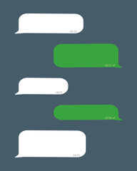 Poster - Message bubbles vector icons for chat. Vector imessage bubbles design template for messenger chat