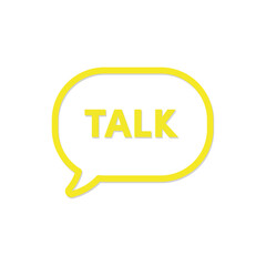 Poster - Talk word in speech bubble design isolated on white background