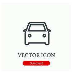 Poster - Car vector icon. Editable stroke. Symbol in Line Art Style for Design, Presentation, Website or Apps Elements, Logo. Pixel vector graphics - Vector