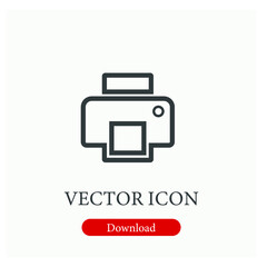 Poster - Printer vector icon. Editable stroke. Symbol in Line Art Style for Design, Presentation, Website or Apps Elements, Logo. Pixel vector graphics - Vector