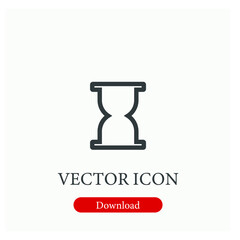 Poster - Sand clock vector icon. Editable stroke. Symbol in Line Art Style for Design, Presentation, Website or Apps Elements, Logo. Pixel vector graphics - Vector