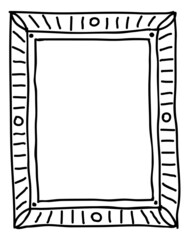Poster - Decorative rectangle frame. Doodle line pattern border