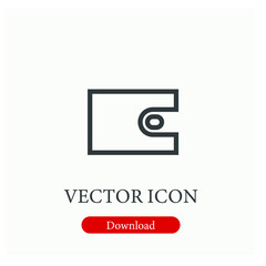 Poster - Wallet vector icon. Editable stroke. Symbol in Line Art Style for Design, Presentation, Website or Apps Elements, Logo. Pixel vector graphics - Vector