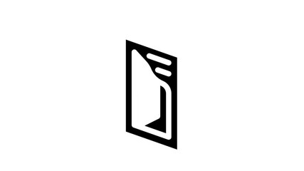 Wall Mural - cutout booklet animated glyph icon cutout booklet sign. isolated on white background