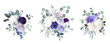 Periwinkle violet, purple anemone, dusty mauve and lilac rose, white hydrangea, hyacinth