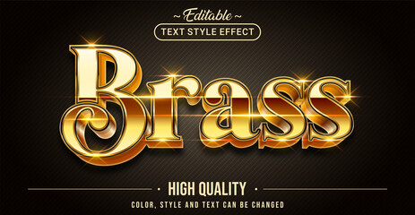 Poster - Editable text style effect - Brass text style theme.