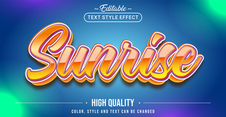 Leinwandbilder - Editable text style effect - Sunrise text style theme.