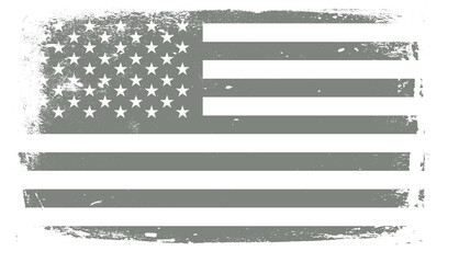 Wall Mural - Grey vintage USA flags illustration. Vector American flag on grunge texture set.