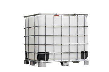 white IBC containers isolate on white background..