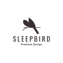 Negative Space Bird Sleep Logo Symbol Icon Vector Graphic Design Illustration Idea Creative