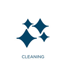 Cleaning Vector Icon. Clean Filled Flat Symbol For Mobile Concept And Web Design. Black Cleaner Glyph Icon. Isolated Sign, Logo Illustration. Vector Graphics.