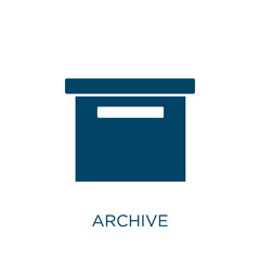 Poster - archive vector icon. business filled flat symbol for mobile concept and web design. Black document glyph icon. Isolated sign, logo illustration. Vector graphics.