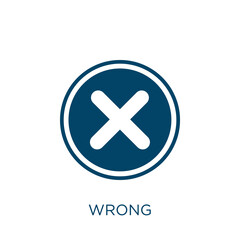 Poster - wrong vector icon. check filled flat symbol for mobile concept and web design. Black tick glyph icon. Isolated sign, logo illustration. Vector graphics.