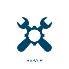 Poster - repair vector icon. wrench filled flat symbol for mobile concept and web design. Black screwdriver glyph icon. Isolated sign, logo illustration. Vector graphics.