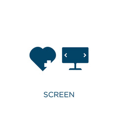 Poster - screen vector icon. cell filled flat symbol for mobile concept and web design. black blank glyph ico