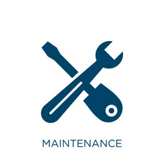 Poster - maintenance vector icon. work filled flat symbol for mobile concept and web design. Black technology glyph icon. Isolated sign, logo illustration. Vector graphics.