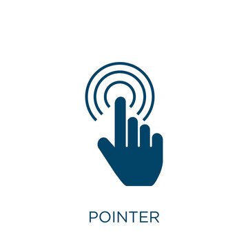 pointer vector icon. button filled flat symbol for mobile concept and web design. Black website glyph icon. Isolated sign, logo illustration. Vector graphics.