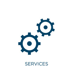 Poster - services vector icon. service filled flat symbol for mobile concept and web design. Black communication glyph icon. Isolated sign, logo illustration. Vector graphics.