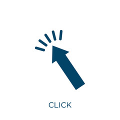 Poster - click vector icon. computer filled flat symbol for mobile concept and web design. black business gly