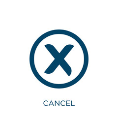 Poster - cancel vector icon. delete filled flat symbol for mobile concept and web design. Black deny glyph icon. Isolated sign, logo illustration. Vector graphics.