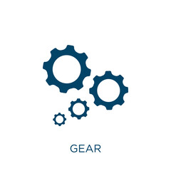 Poster - gear vector icon. engineering filled flat symbol for mobile concept and web design. Black technology glyph icon. Isolated sign, logo illustration. Vector graphics.