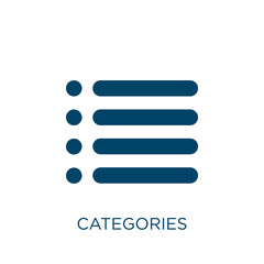 Poster - categories vector icon. category filled flat symbol for mobile concept and web design. Black internet glyph icon. Isolated sign, logo illustration. Vector graphics.