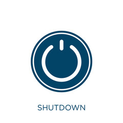 Poster - shutdown vector icon. off filled flat symbol for mobile concept and web design. Black stop glyph icon. Isolated sign, logo illustration. Vector graphics.