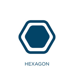 Poster - hexagon vector icon. business filled flat symbol for mobile concept and web design. Black circle glyph icon. Isolated sign, logo illustration. Vector graphics.