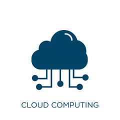 Poster - cloud computing vector icon. server filled flat symbol for mobile concept and web design. Black data glyph icon. Isolated sign, logo illustration. Vector graphics.