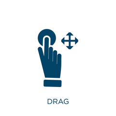 Poster - drag vector icon. screen filled flat symbol for mobile concept and web design. Black hold glyph icon. Isolated sign, logo illustration. Vector graphics.