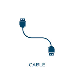 Poster - cable vector icon. power filled flat symbol for mobile concept and web design. Black equipment glyph icon. Isolated sign, logo illustration. Vector graphics.