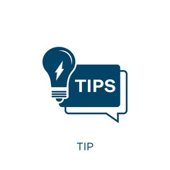 Poster - tip vector icon. button filled flat symbol for mobile concept and web design. black idea glyph icon.