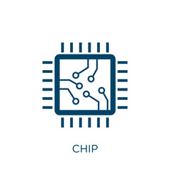 Poster - chip vector icon. computer filled flat symbol for mobile concept and web design. Black digital glyph icon. Isolated sign, logo illustration. Vector graphics.