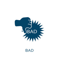 Poster - bad vector icon. people filled flat symbol for mobile concept and web design. Black man glyph icon. Isolated sign, logo illustration. Vector graphics.