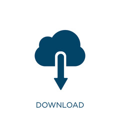 Poster - download vector icon. computer filled flat symbol for mobile concept and web design. Black button glyph icon. Isolated sign, logo illustration. Vector graphics.